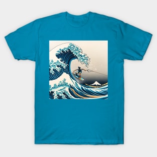 Kanagawa wave - Funny Wakeboarding Meme T-Shirt